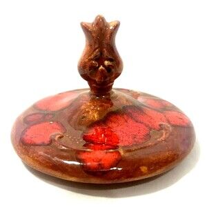 Loma Pottery Vintage Lid Sugar Bowl Replacement Drip Glaze Arts & Crafts 70s MCM